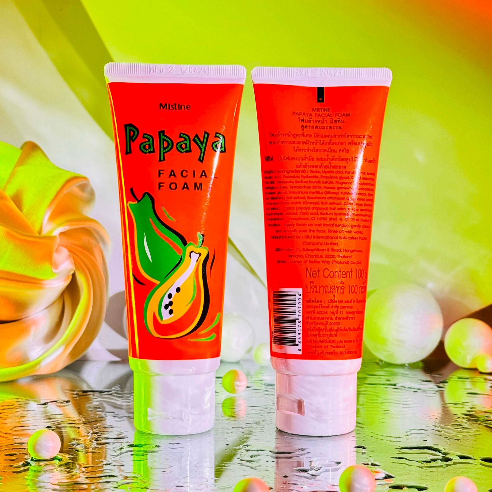 Mistine Papaya Facial Foam Made in Thailand
